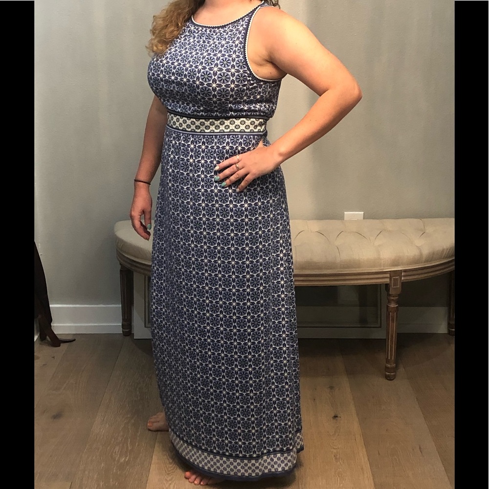 Max Studio Blue and White Maxi Dress